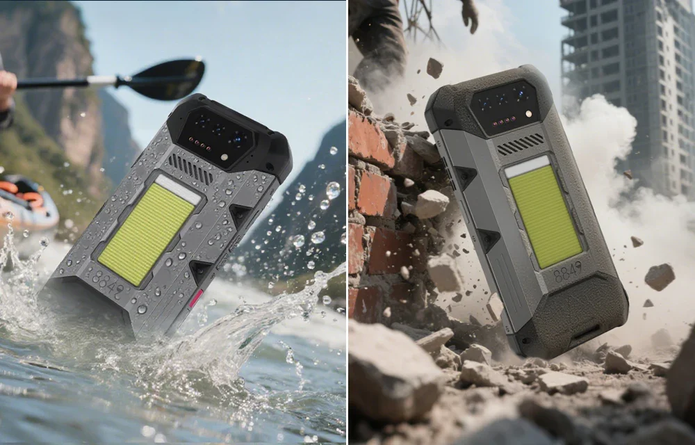 8849 Hike Unihertz Rugged Smartphone 23800mAh 1200Lumens Flashlight 24GB+512GB Expandable 2TB Android14 Two SIM 6.78'' 120Hz