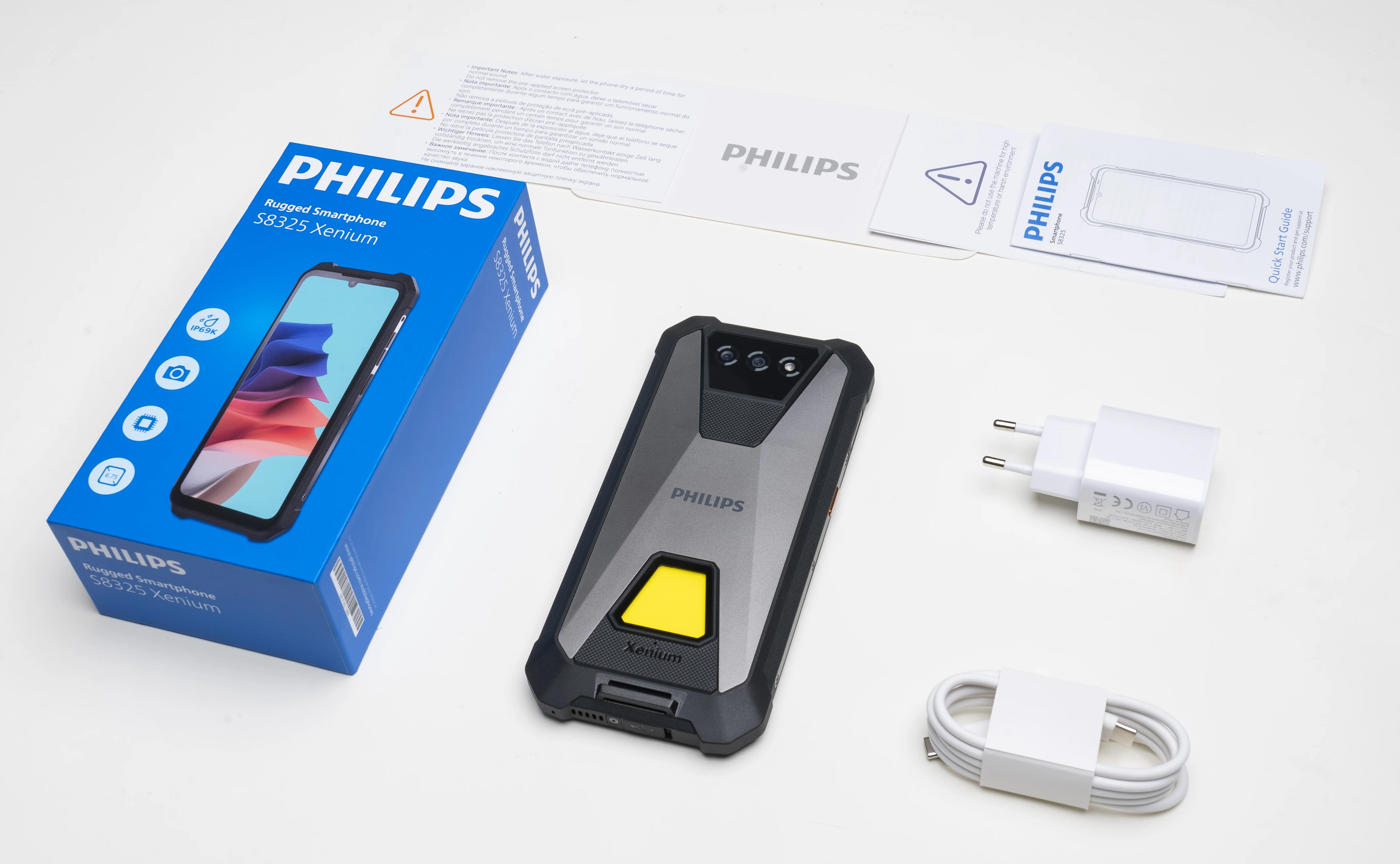 PHILIPS S8325 Rugged Smartphone Dual Sim 12(6+6)GB 256GB 6.745" 48MP NFC 10200mAh Android 16 Camping Lamp Waterproof Global