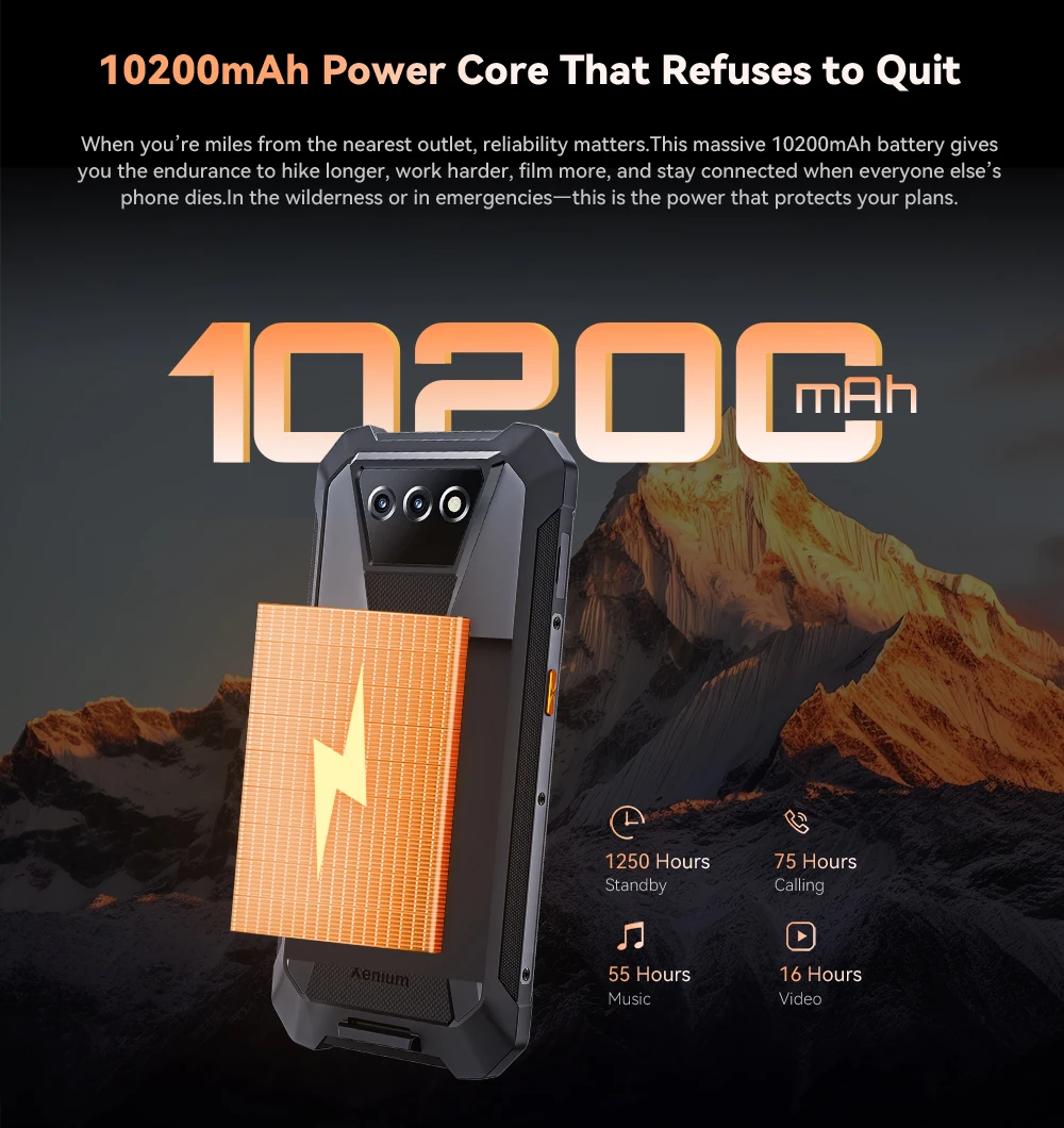 PHILIPS S8325 Rugged Smartphone Dual Sim 12(6+6)GB 256GB 6.745" 48MP NFC 10200mAh Android 16 Camping Lamp Waterproof Global