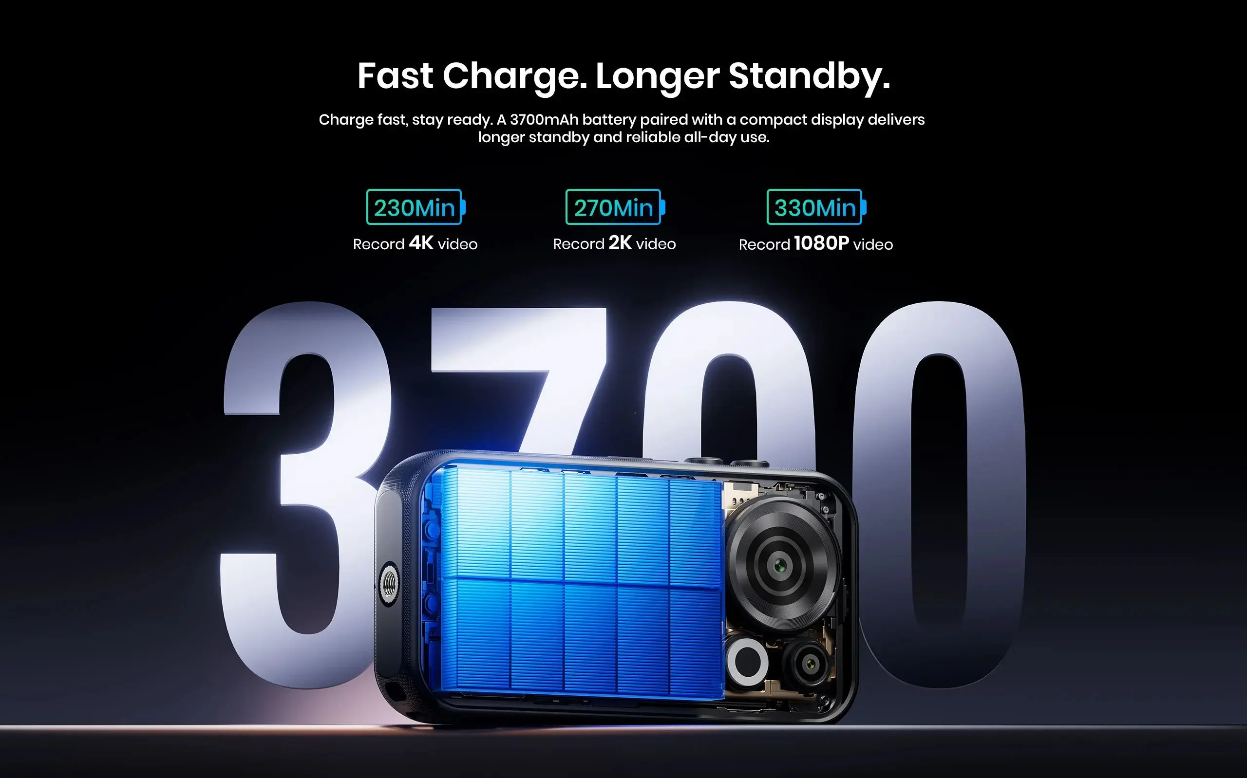 Fossibot F116 pro 5G Rugged Smartphone 12GB RAM 256GB Storage 152.6° Wide-Angle Mini Camera 4-inch Display 3700mAh Battery