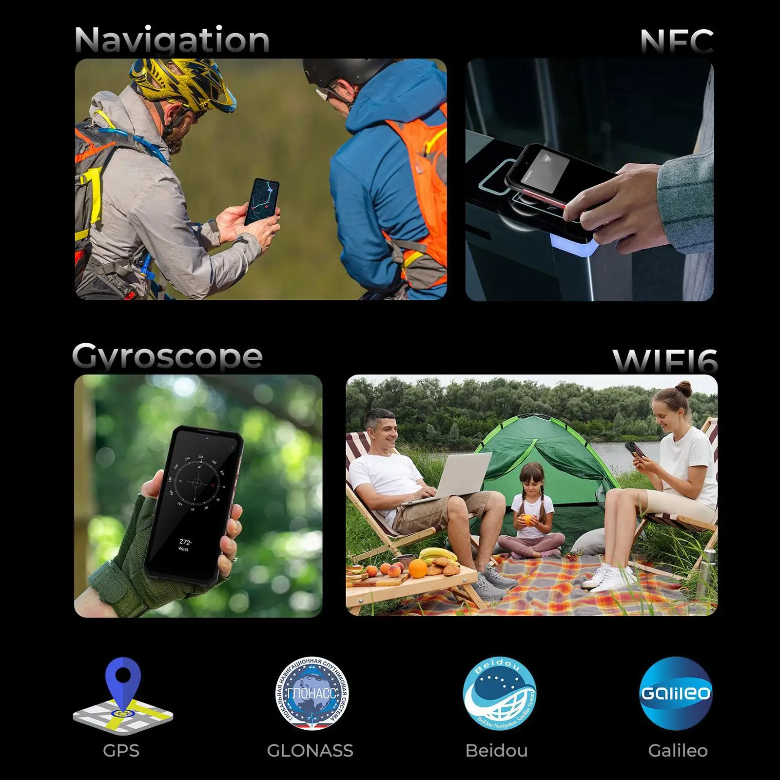 OUKITEL WP56 Rugged Phone 12GB+512GB 6.8“FHD 120Hz 16000mAh 45W 108MP Camera Android 15 Dimensity 7050 NFC 5G Smartphone