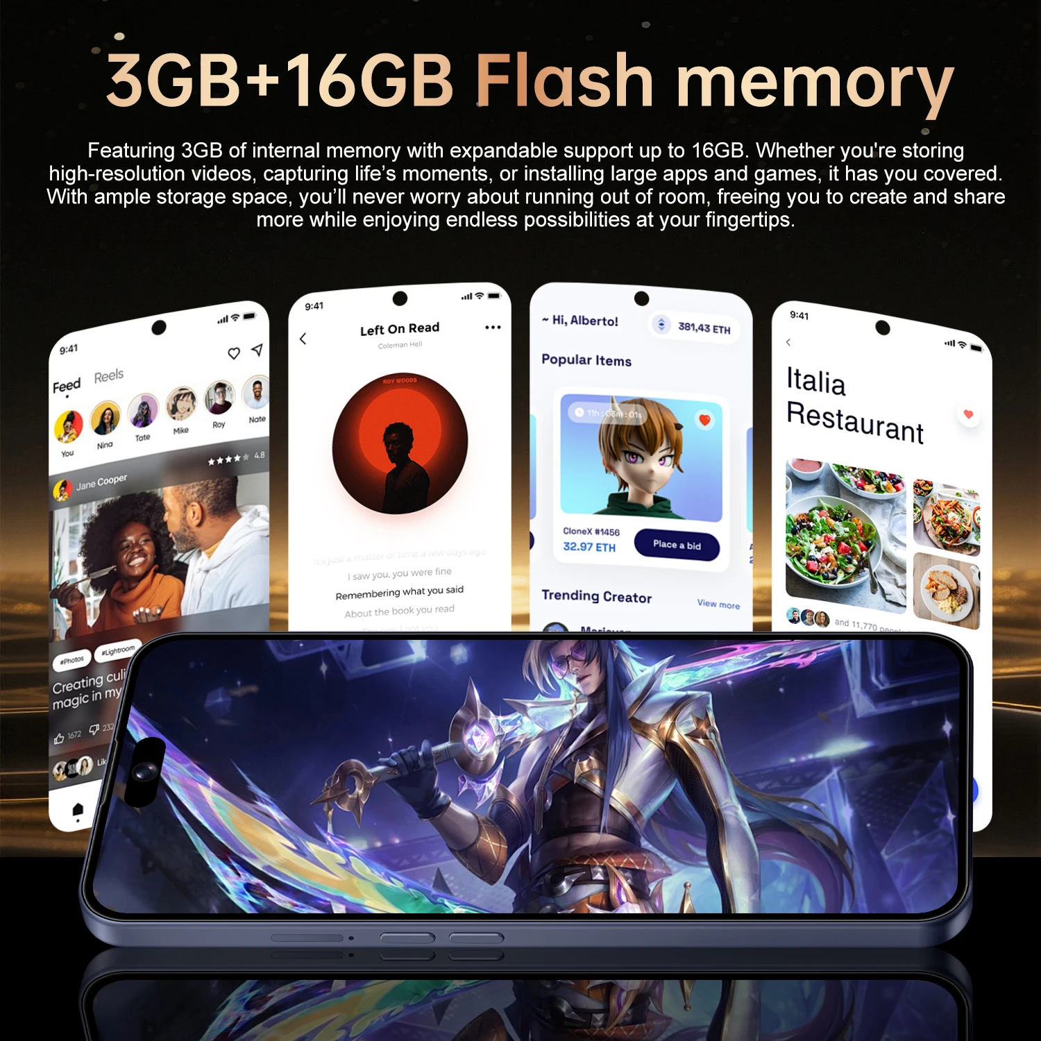 New IVMI 17PROMAX Birkenred unlocked mobile phone 6.7-inch 3GB+16GB memory dual-camera Android phone Google Play Bluetooth WiFi