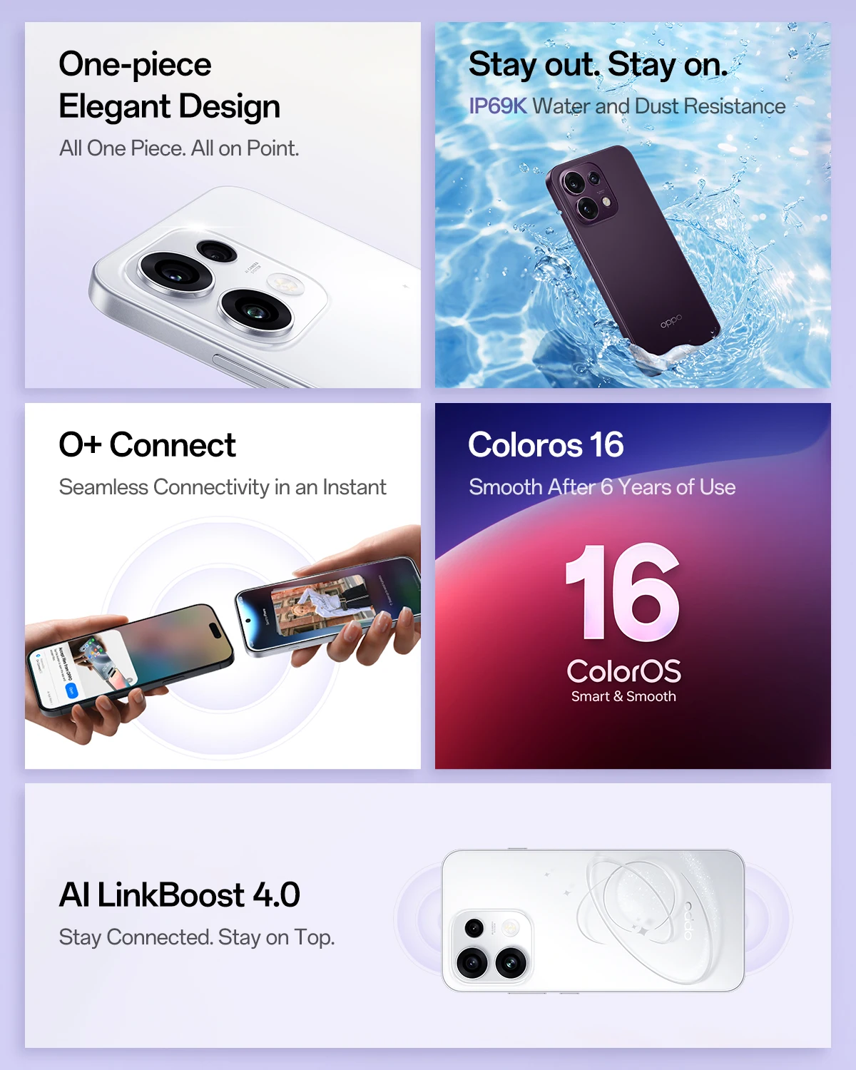 OPPO Reno16 FS 5G Unlocked Smartphone, 8+512GB, 50MP Ultra Wide Angle Selfie Camera, 4K Video with Auto Address, 6.57" 120Hz Display, IP69K, (excludes Charger)