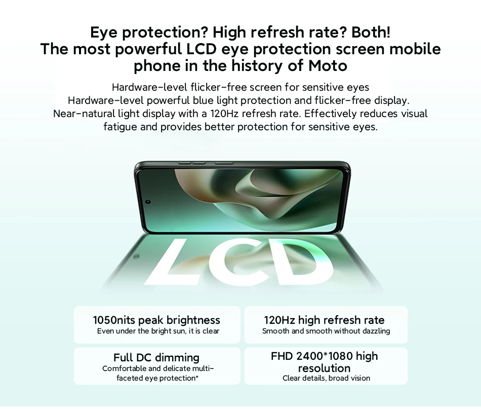 Motorola Moto G100 SmartPhone 5G Global ROM 6.72-inch FHD 120Hz Display Snapdragon 7s Gen 2 IP64 7000mAh 50MP Camera Cellphone