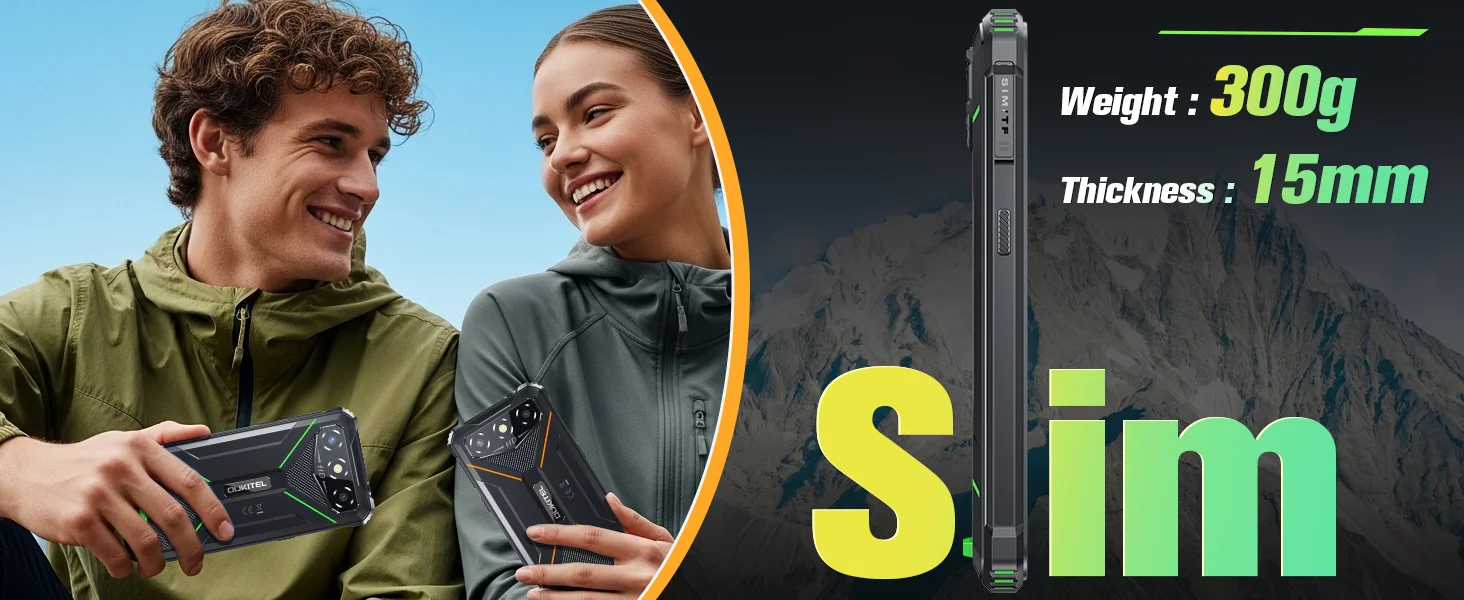 OUKITEL G3 Rugged Smartphone Unlocked -16GB+64GB/1TB TF 6” HD Display IP68/IP69K Rugged Android Phone,6300mAh Large Battery, 13MP Main Camera + 5MP Front Camera, Face ID, Dual SIM, 3.5mm Headphone Jack, Outdoor Industrial Unlocked Mobile Phone