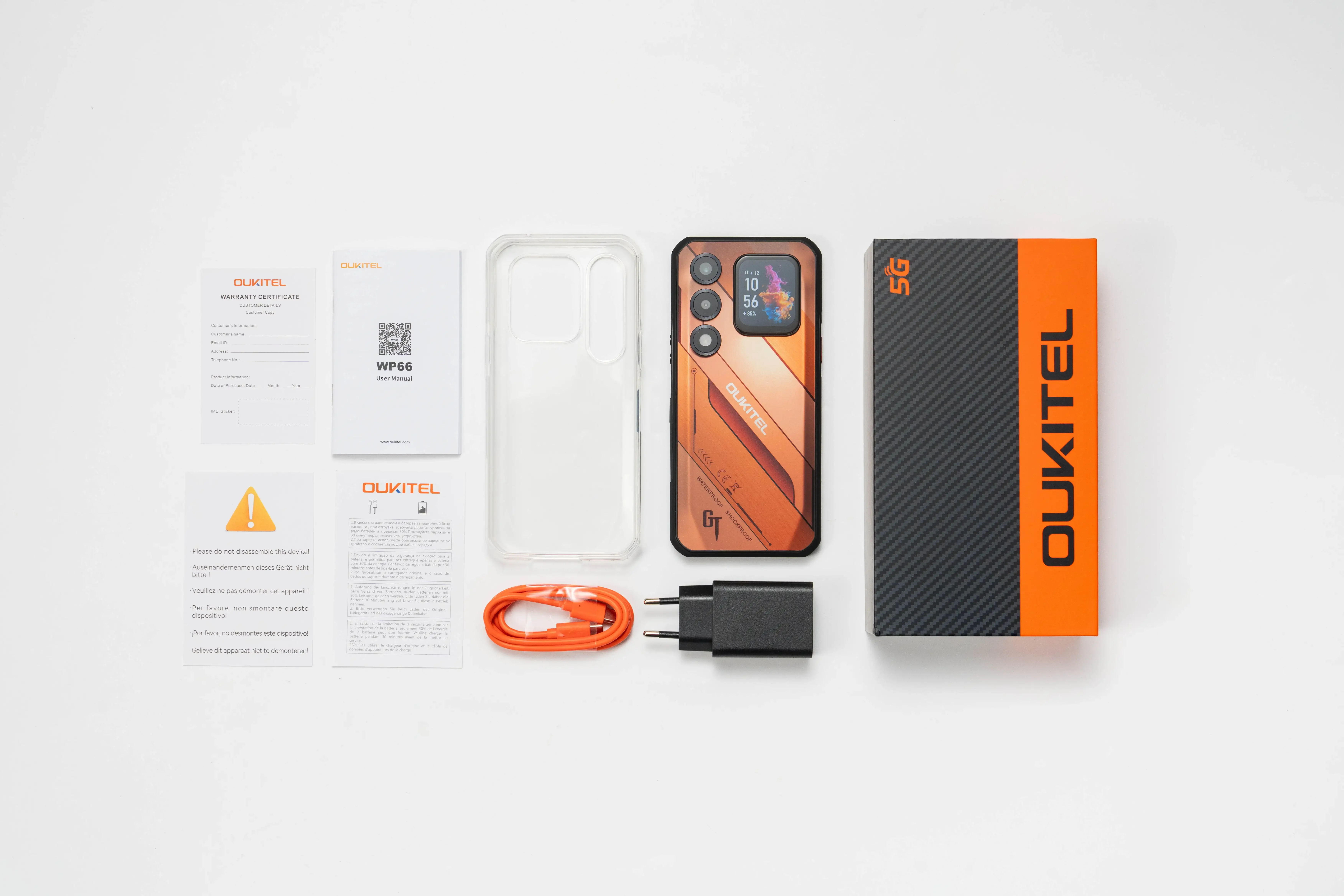 Oukitel WP66 Ultra-slim Rugged Smartphone, 36GB(12+24) RAM+512GB ROM, Dual Screen with Auxiliary Secondary Display, Dimensity 7000 5G Chipset, 6.6" FHD+ 120Hz Screen, 11000mAh Big Battery, 100MP Main Camera, 33W Fast Charging