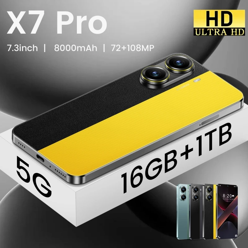 2026 X7 Pro HD Global Global Version 7.3inch Edition Battery Facial Card 8000mAh Recognition Function Original Smart Dual KK7