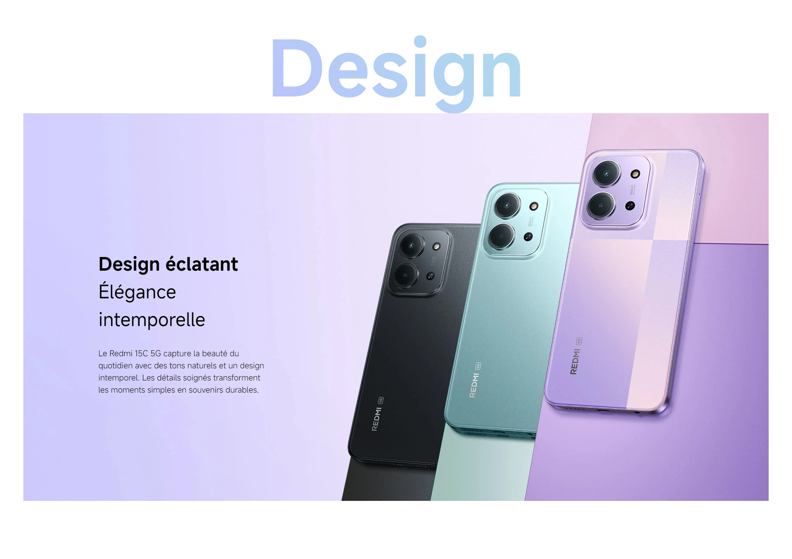 Xiaomi France | REDMI 15C 5G, 6 000 mAh long battery life, immersive screen 6,9", MediaTek Dimensity 6300 with 5G