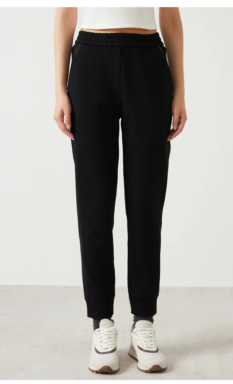 K2570L In Stock Winter High Quality Luxury Women's Clothing 80% Long Staple Cotton Sweatshirt Trousers