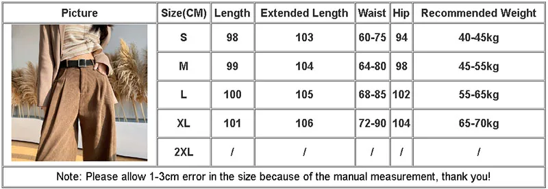 Women's Pants Autumn Winter Corduroy High Waist Wide Leg Pants for Women Casual Trousers Female Straight Pants Women Clothes New