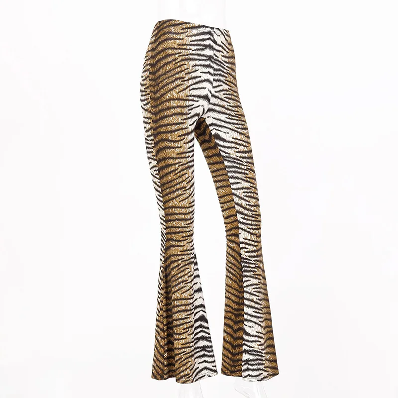 high waist leopard print flare leggings 2025 autumn winter women fashion sexy bodycon trousers club pants