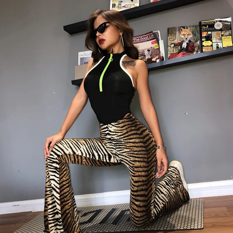 high waist leopard print flare leggings 2025 autumn winter women fashion sexy bodycon trousers club pants