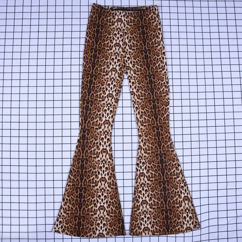 high waist leopard print flare leggings 2025 autumn winter women fashion sexy bodycon trousers club pants