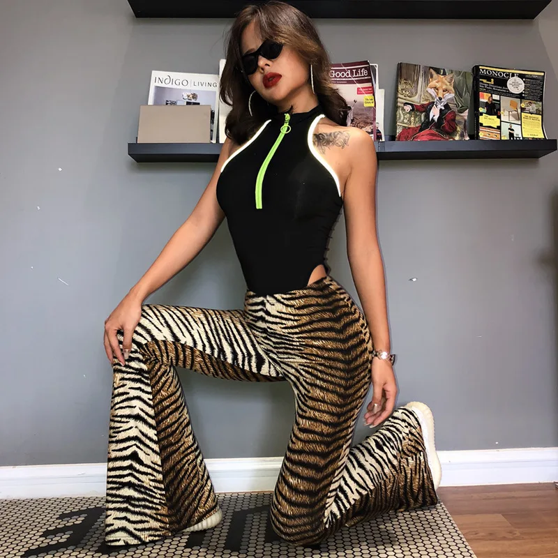high waist leopard print flare leggings 2025 autumn winter women fashion sexy bodycon trousers club pants