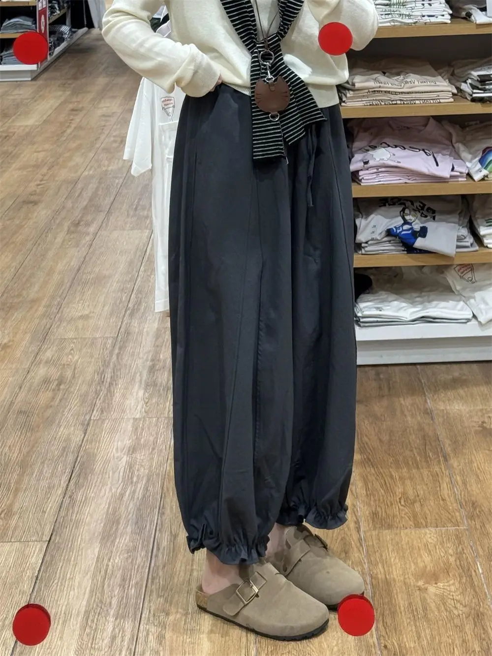 Women Floral Wide Leg Casual Pants High Waisted Loose Trousers 2025 Autumn New Arrival Slimming Comfort