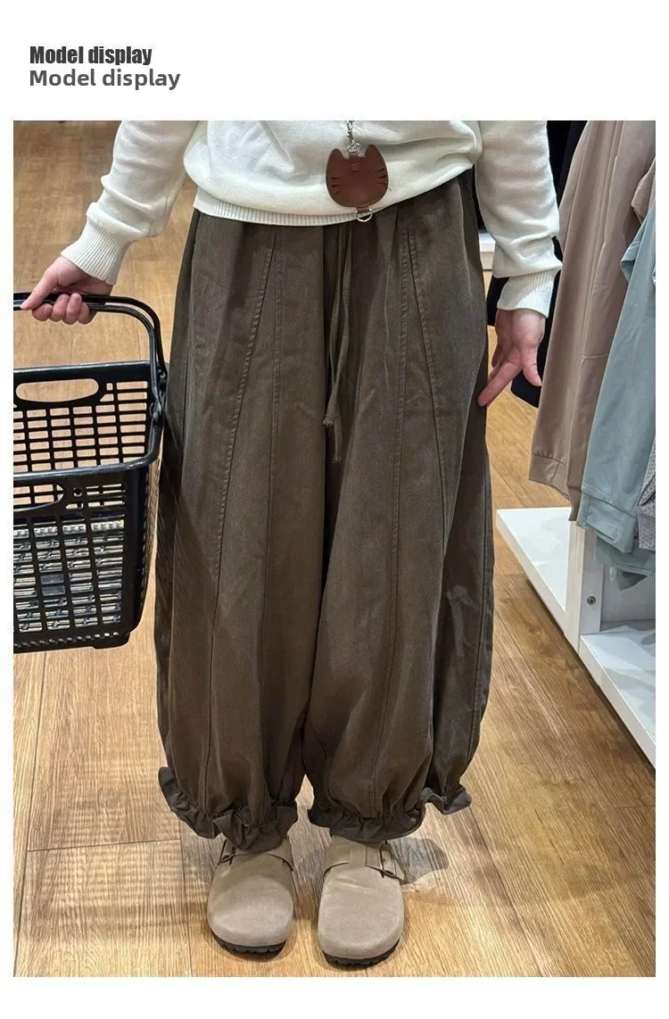Women Floral Wide Leg Casual Pants High Waisted Loose Trousers 2025 Autumn New Arrival Slimming Comfort