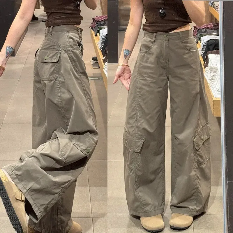 Women Floral Wide Leg Casual Pants High Waisted Loose Trousers 2025 Autumn New Arrival Slimming Comfort
