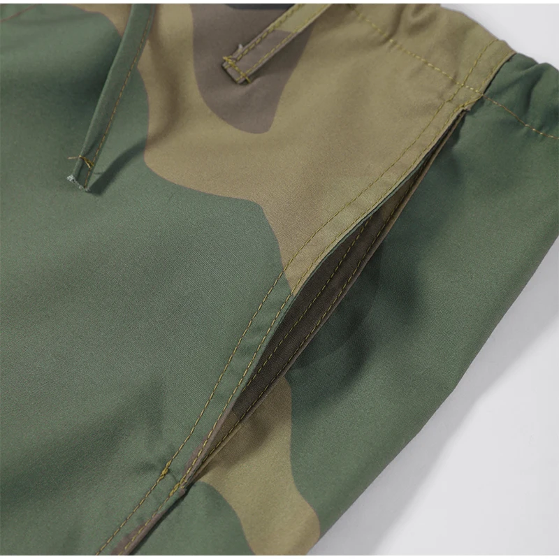 Women Camouflage Cargo Long Pants High Waist Wide Leg Drawstring Hem Baggy Trousers 2026 Autumn Casual Chic Vintage Streetwear