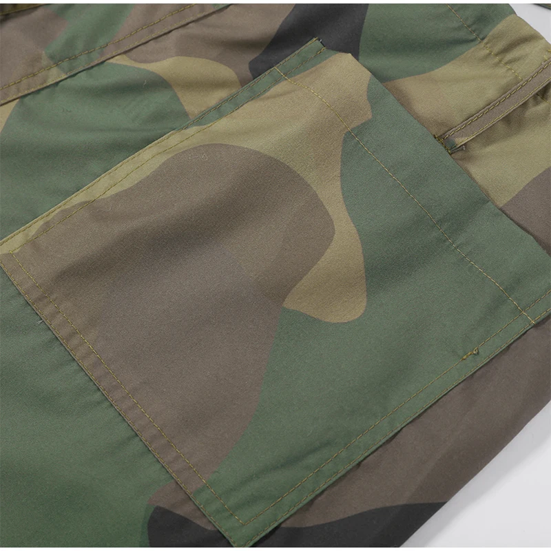 Women Camouflage Cargo Long Pants High Waist Wide Leg Drawstring Hem Baggy Trousers 2026 Autumn Casual Chic Vintage Streetwear