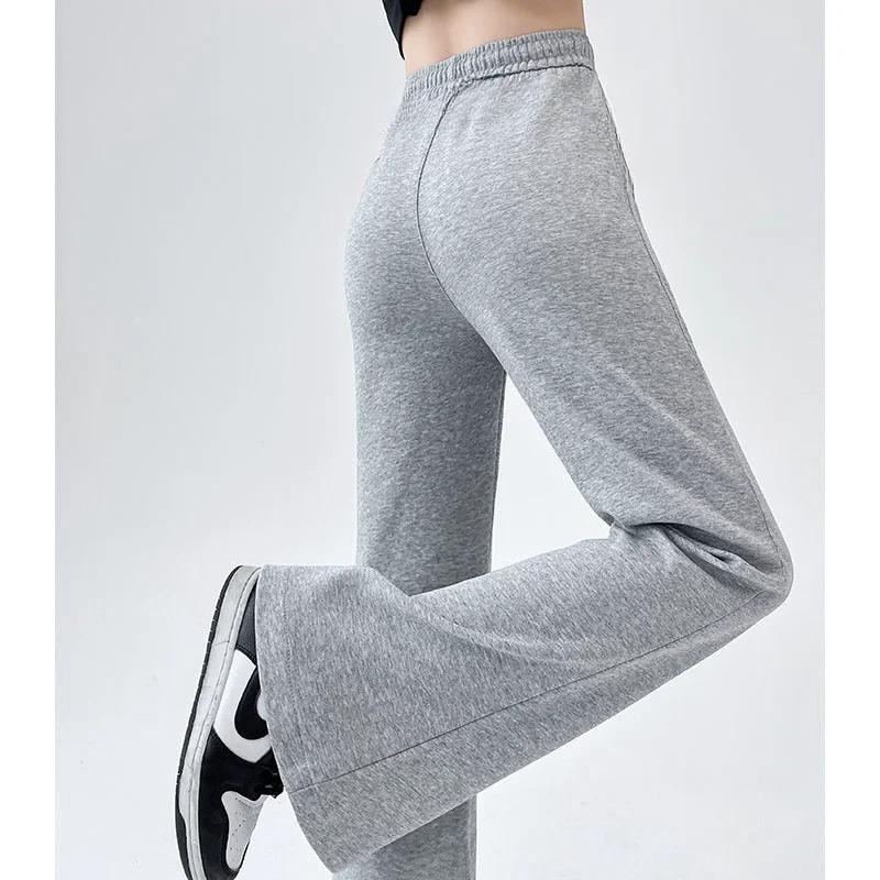 Streetwear Women Drawstring Flare Pants Casual Matching Sportswear New In Lady Leggings & Wide Leg Pants Boot Cut Long Trousers
