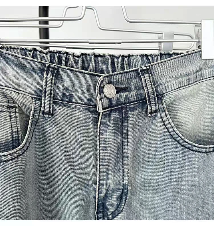 Y2K Vintage Women Jeans Streetwear Oversize Star Aesthetic Straight Trousers Wide Leg Grunge Denim Pant Men Clothes Korean Pants