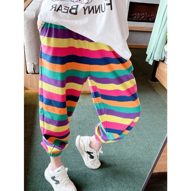 Streetwear Women Pants Fashion Striped Y2k Harem Pants High Waist Casual Pantalon Femme 2025 New Bottoms Korean Trousers 27v158