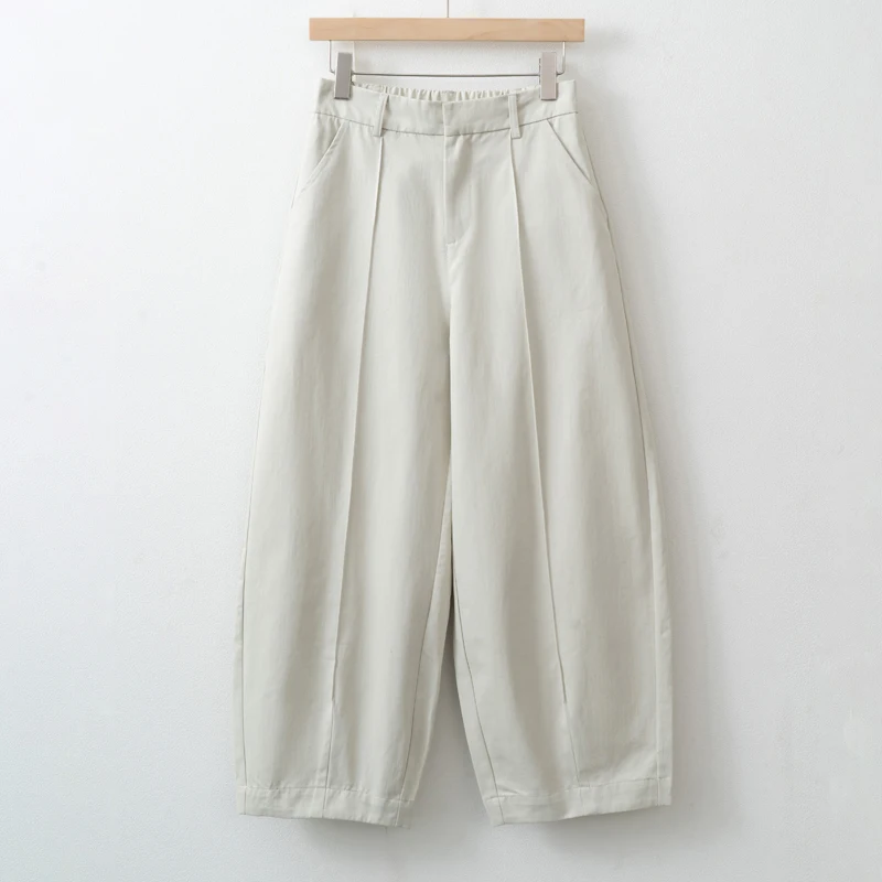 2026 Spring Summer Women Casual Elastic waist Cropped Harem pants office commuter Pants