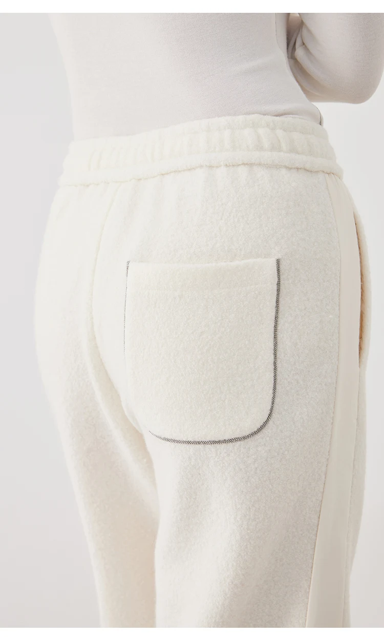 K2639W High Quality Women's Clothing Luxury Brand Casual Trousers Autumn and Winter Thick 100% Wool Pants