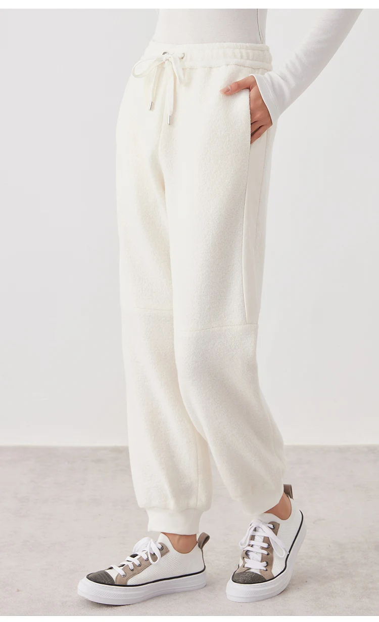 K2639W High Quality Women's Clothing Luxury Brand Casual Trousers Autumn and Winter Thick 100% Wool Pants
