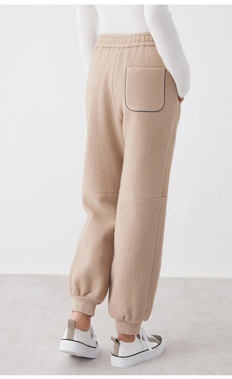 K2639W High Quality Women's Clothing Luxury Brand Casual Trousers Autumn and Winter Thick 100% Wool Pants