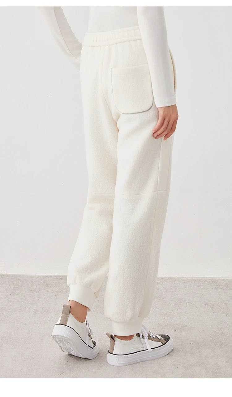 K2639W High Quality Women's Clothing Luxury Brand Casual Trousers Autumn and Winter Thick 100% Wool Pants