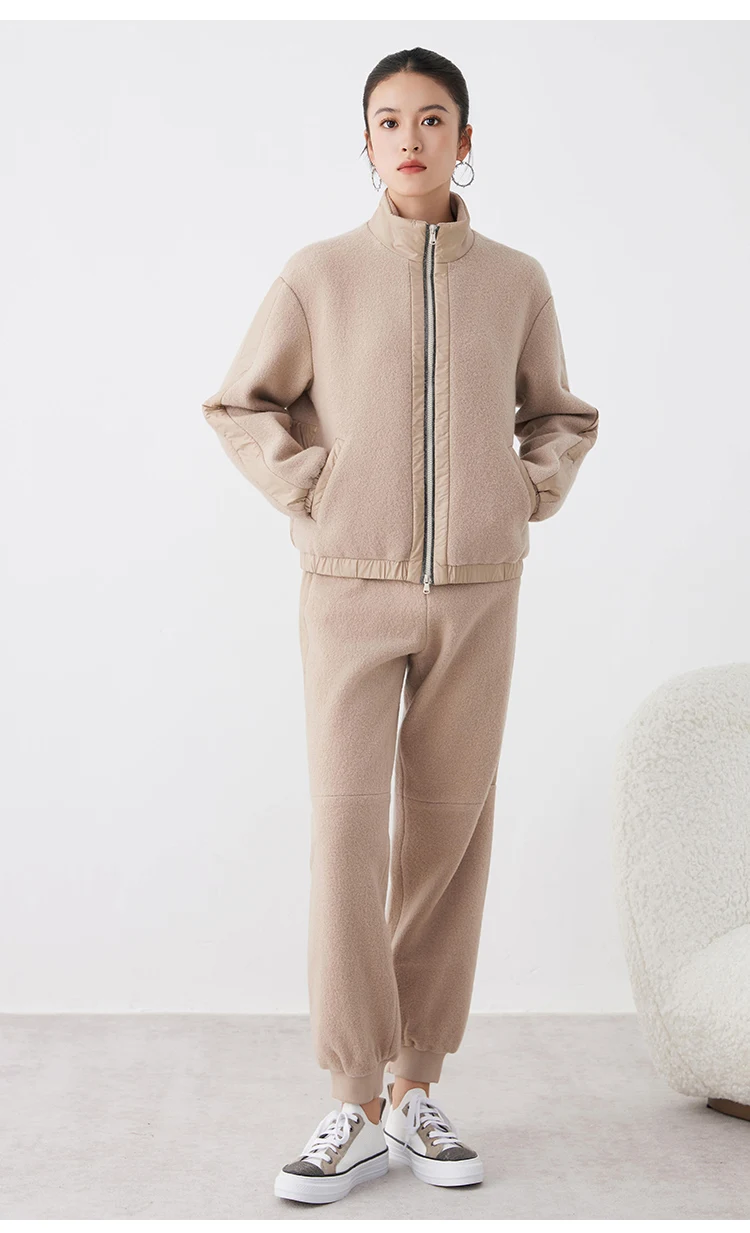 K2639W High Quality Women's Clothing Luxury Brand Casual Trousers Autumn and Winter Thick 100% Wool Pants
