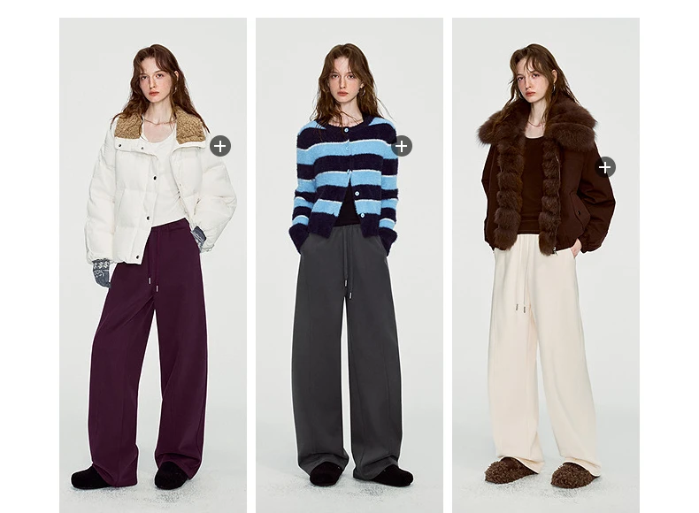 TOYOUTH Women Sweatpants 2026 Winter New Fleece‑Lined Warm Seam‑Detail Casual Long Bottoms
