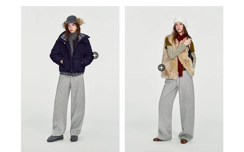 TOYOUTH Women Sweatpants 2026 Winter New Fleece‑Lined Warm Seam‑Detail Casual Long Bottoms