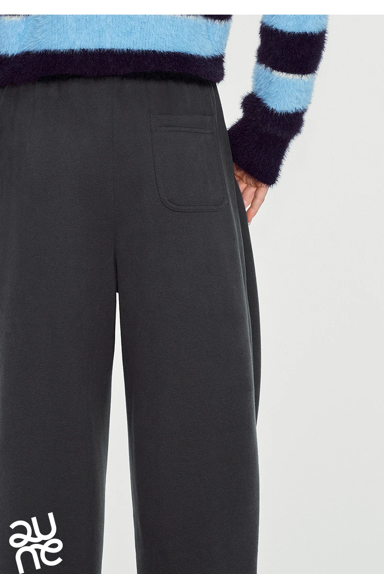 TOYOUTH Women Sweatpants 2026 Winter New Fleece‑Lined Warm Seam‑Detail Casual Long Bottoms