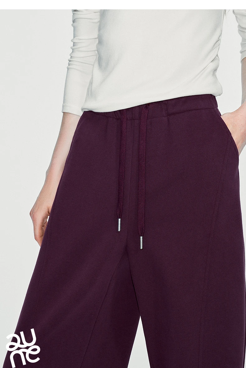 TOYOUTH Women Sweatpants 2026 Winter New Fleece‑Lined Warm Seam‑Detail Casual Long Bottoms