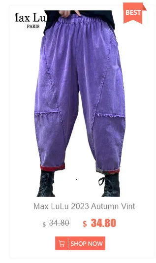 Amax luluE Winter Fashion Corduroy Pants Womens Leisure Loose Vintage Fur Harem Trousers Ladies Classic Luxury Elegant Clothes