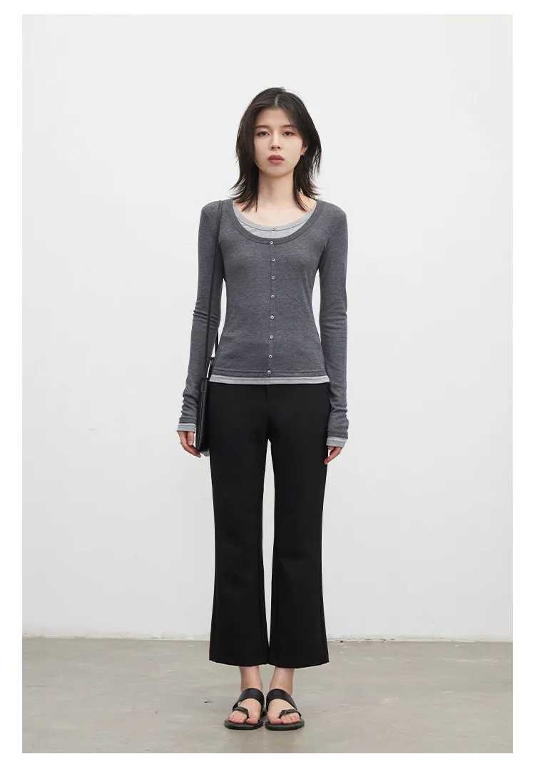 CHIC VEN Fashion Women Pants New High Waist Casual Female Trousers Black Flared Ankle-Length Bottom Pant Spring Autumn 2026