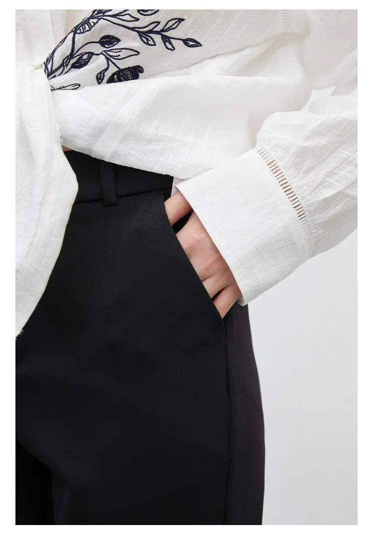 CHIC VEN Fashion Women Pants New High Waist Casual Female Trousers Black Flared Ankle-Length Bottom Pant Spring Autumn 2026