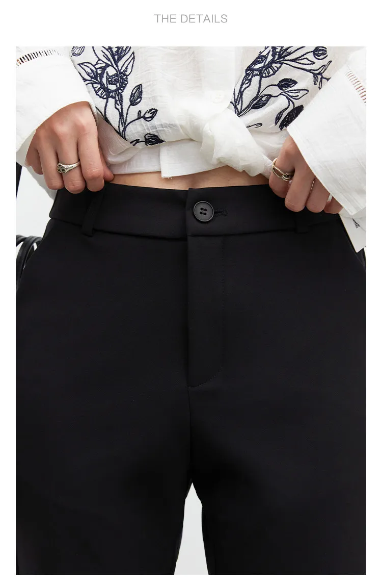 CHIC VEN Fashion Women Pants New High Waist Casual Female Trousers Black Flared Ankle-Length Bottom Pant Spring Autumn 2026