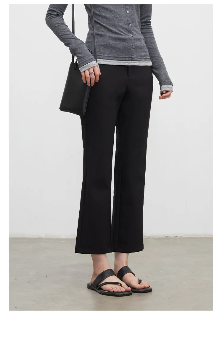 CHIC VEN Fashion Women Pants New High Waist Casual Female Trousers Black Flared Ankle-Length Bottom Pant Spring Autumn 2026