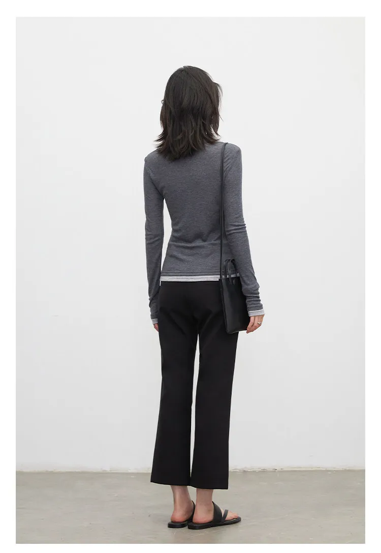 CHIC VEN Fashion Women Pants New High Waist Casual Female Trousers Black Flared Ankle-Length Bottom Pant Spring Autumn 2026