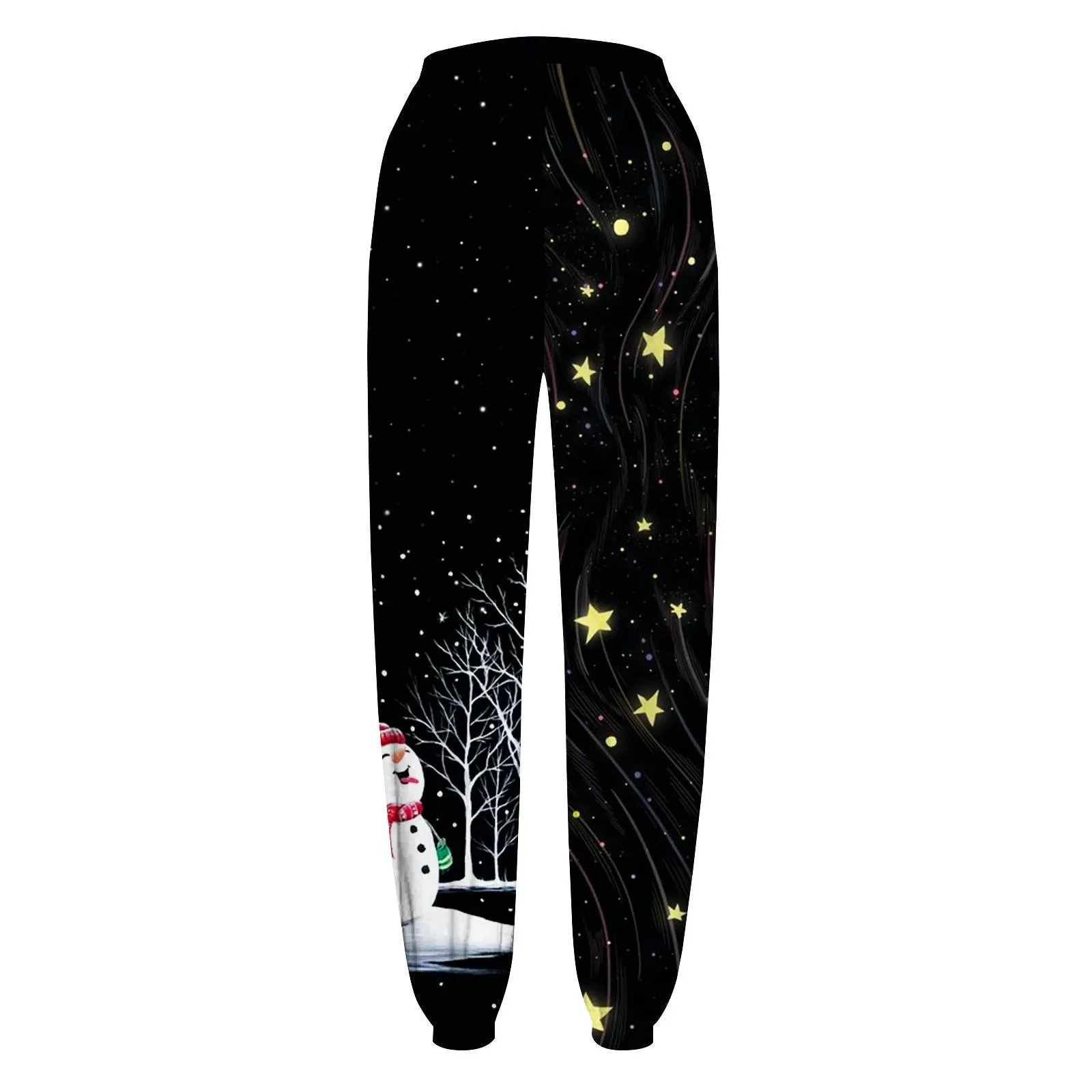 Women's Slacks Christmas Pant Casual High Waist Elastic Trendy Harem Trousers Sport Fitness Workout Sweatpant Pantalones