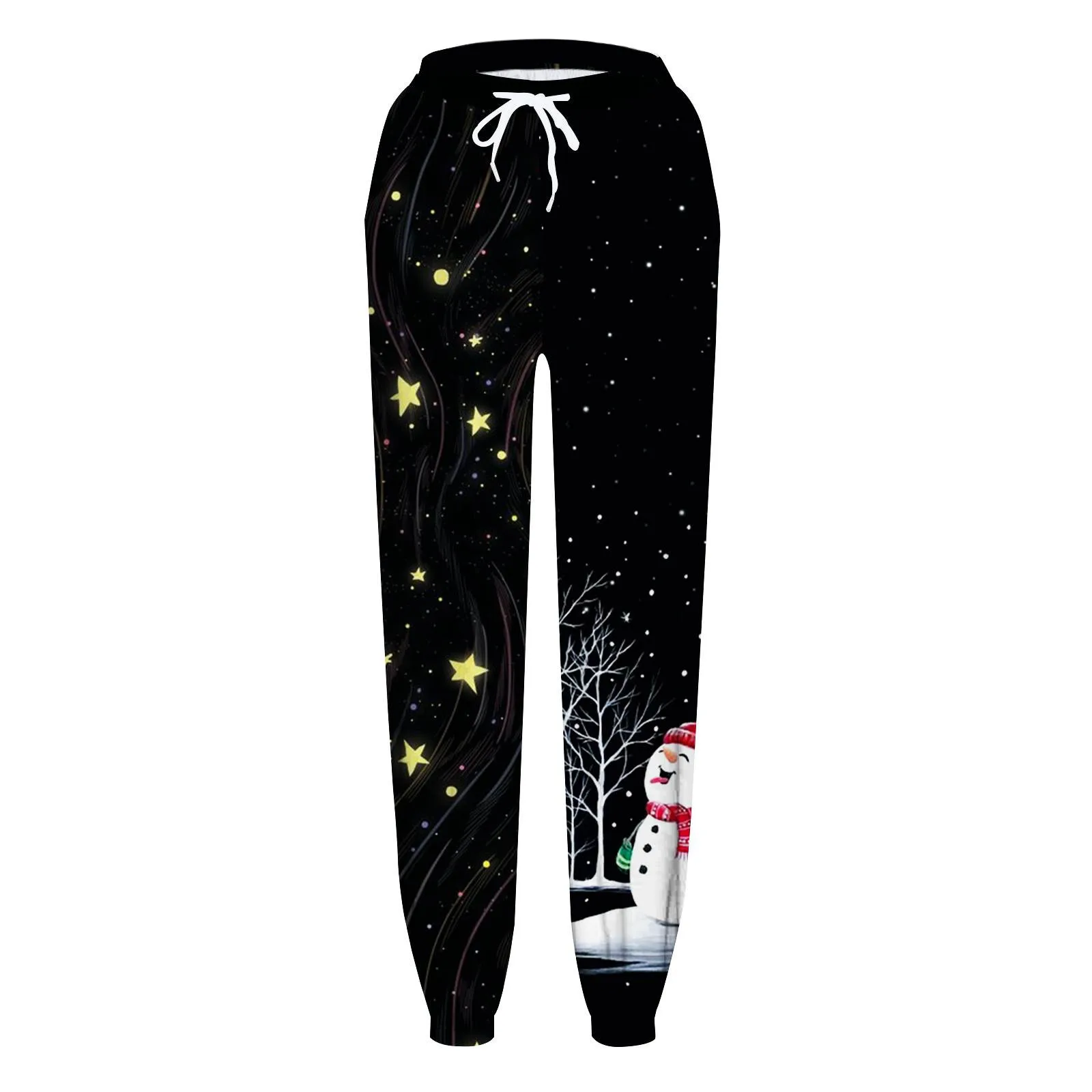Women's Slacks Christmas Pant Casual High Waist Elastic Trendy Harem Trousers Sport Fitness Workout Sweatpant Pantalones