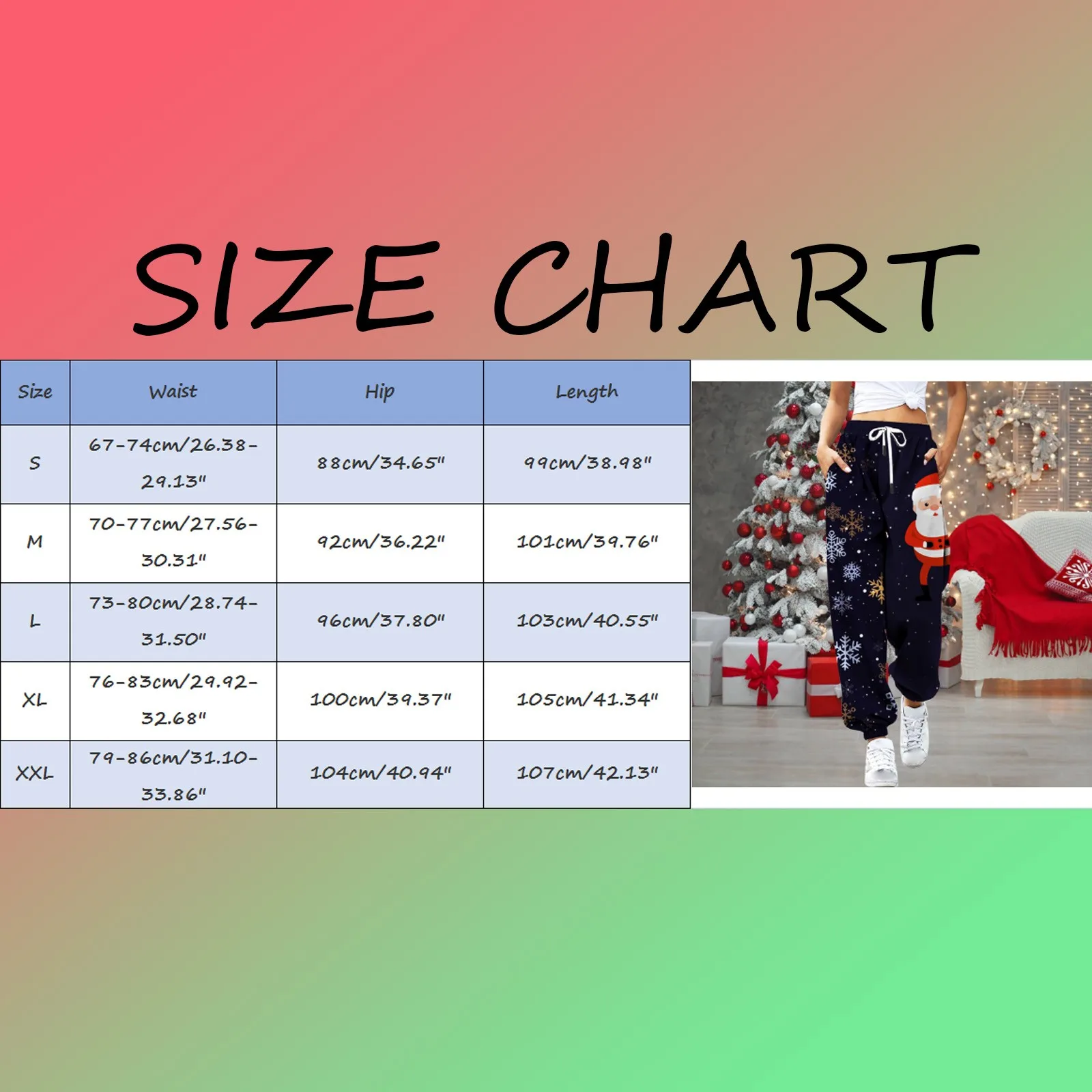 Women's Slacks Christmas Pant Casual High Waist Elastic Trendy Harem Trousers Sport Fitness Workout Sweatpant Pantalones