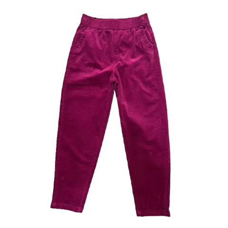 2026 New Korean Autumn Winter Corduroy Harem Pants Women Elastic High Waist Loose Solid Color Casual All-Match Female Trousers