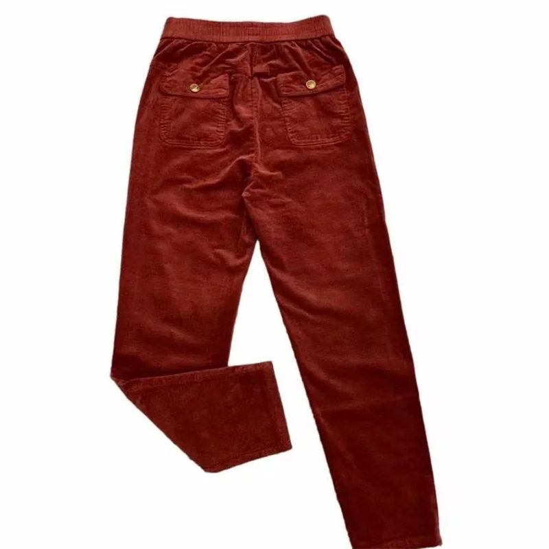 2026 New Korean Autumn Winter Corduroy Harem Pants Women Elastic High Waist Loose Solid Color Casual All-Match Female Trousers