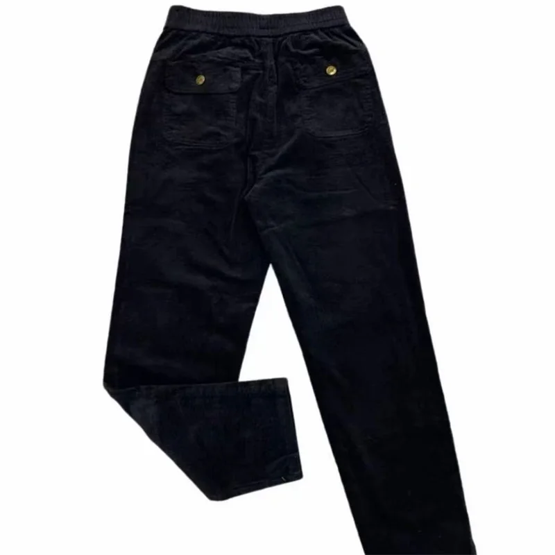2026 New Korean Autumn Winter Corduroy Harem Pants Women Elastic High Waist Loose Solid Color Casual All-Match Female Trousers