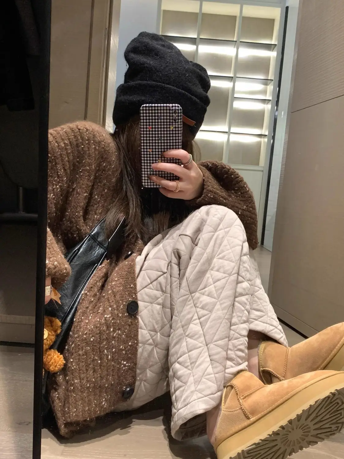 Casual Cotton Pants Women Korean Style Khaki Oversize Warm Wide Leg Trousers Vintage Black Winter Solid Loose Pants