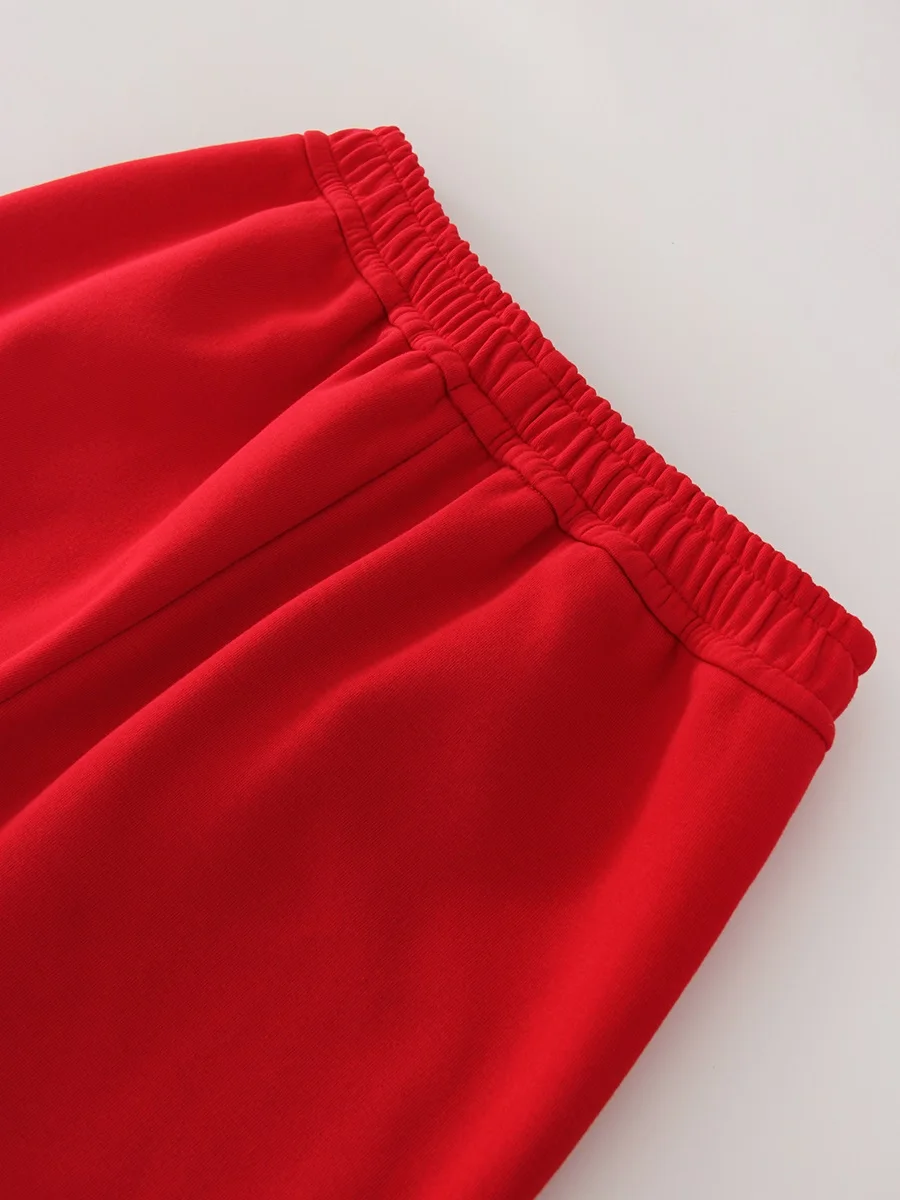 Women Sweatpants Cotton Red Side Striped Sports Pants Straight Elastic Waist Pants For Women Navy Blue Sweatpants With Stripe